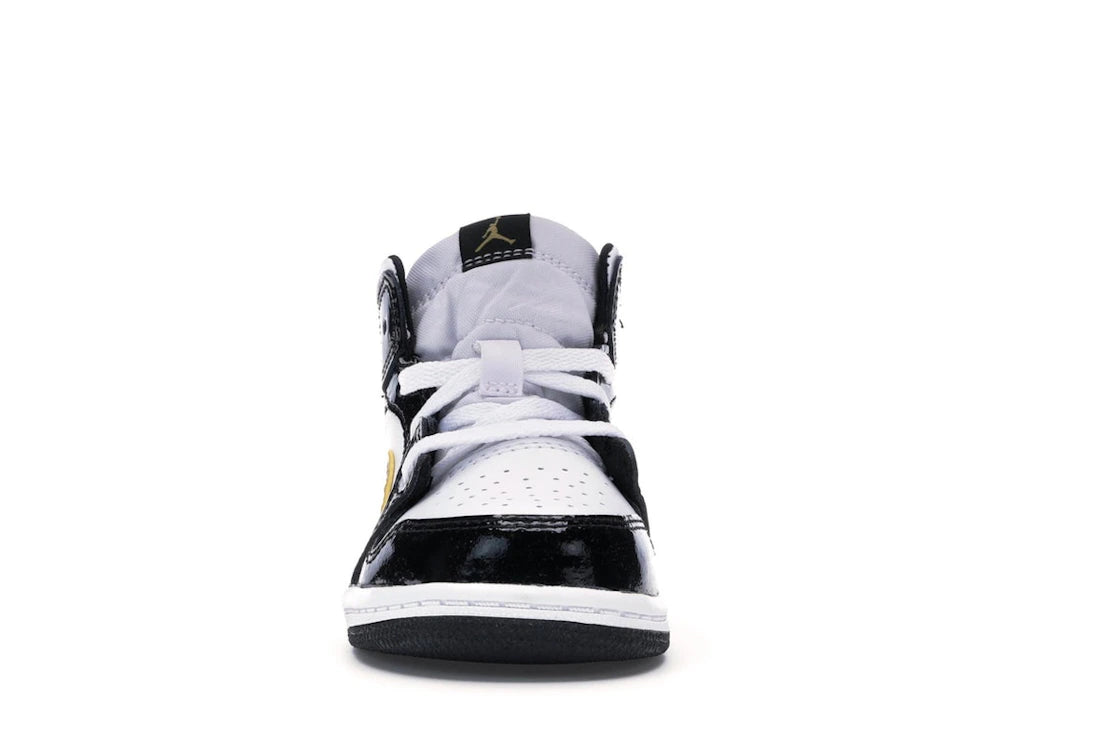 Jordan 1 Mid Patent Black White Gold (TD)