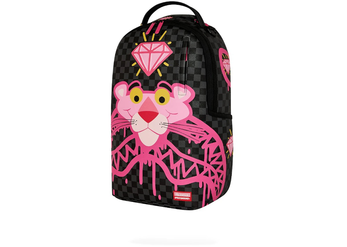 Sprayground Pink Panther Drippy Diamonds Backpack Black/Pink