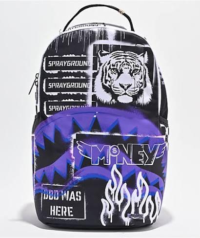 Shark Stencil Tiger Sprayground Bookbag